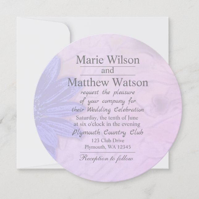 Invitación Boda floral de lavanda encantadora (Anverso)