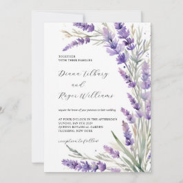 Invitación Boda floral de lavanda rústica
