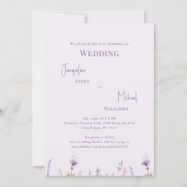 Invitación Boda floral de lavanda simple