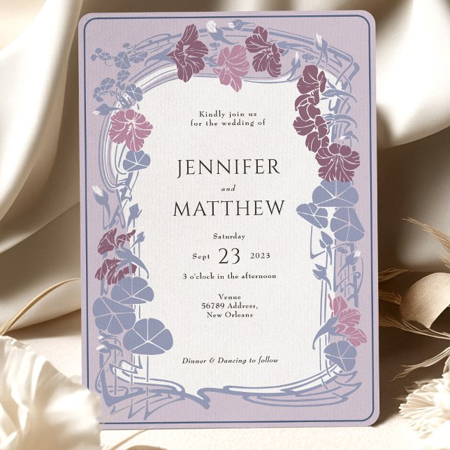 Invitación Boda floral de lavanda Twilight Mauve (Subido por el creador)