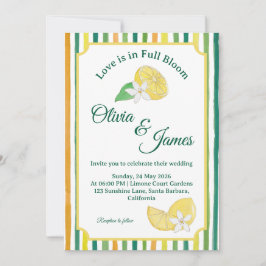 Invitación Boda floral de limón y lima chic
