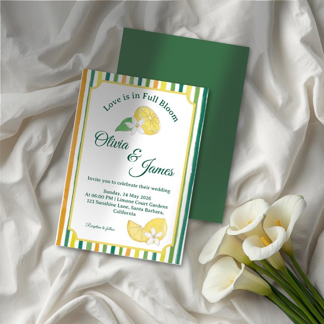 Invitación Boda floral de limón y lima chic (Subido por el creador)
