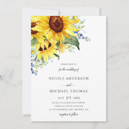 Invitación Boda floral de los girasoles elegantes de la