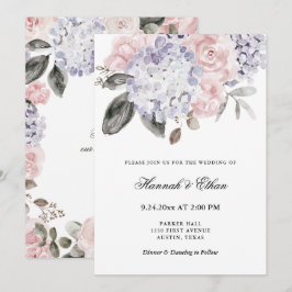 Invitación Boda floral de los Hydrangeas el | de la acuarela