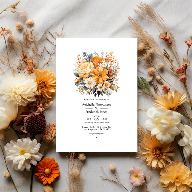 Invitación Boda floral de los tonos de la Tierra (Subido por el creador)