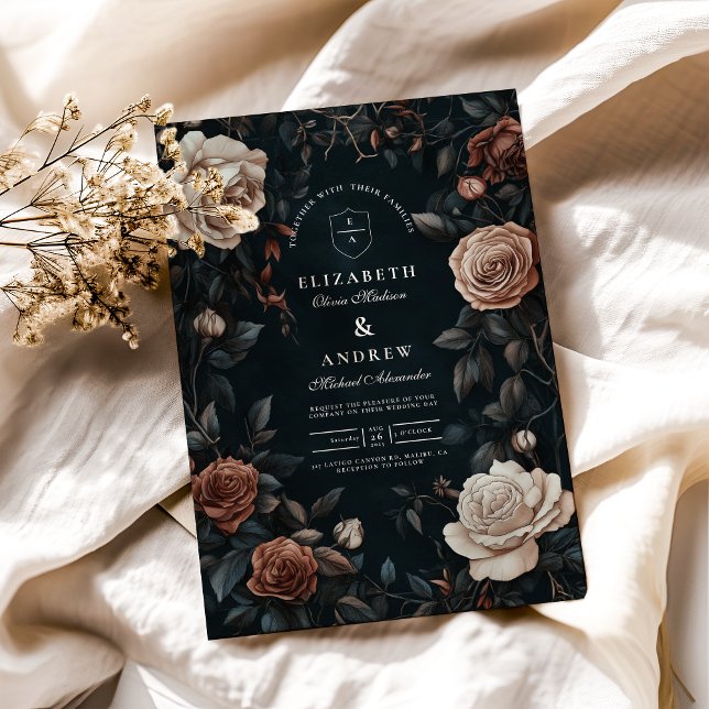 Invitación Boda floral de lujo Art Nouveau  (Subido por el creador)