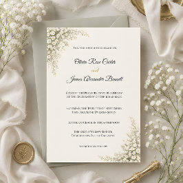Invitación Boda floral de lujo con aliento de bebé