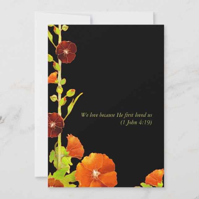 Invitación Boda floral de lujo de Southern Hollyhocks (Anverso)