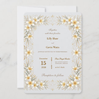 Invitación Boda floral de lujo minimalista