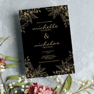 Invitación Boda floral de lujo y lujo de lujo