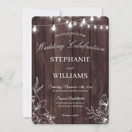Invitación Boda floral de madera rústica y acrílico transpare