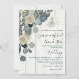 Invitación Boda floral de maderas rusas de Bismillah