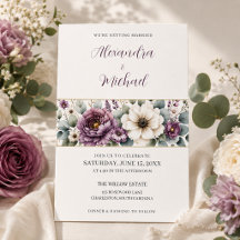 Boda floral de malva y salvia