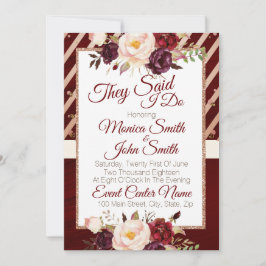 Invitación Boda floral de Marsala Burgandy