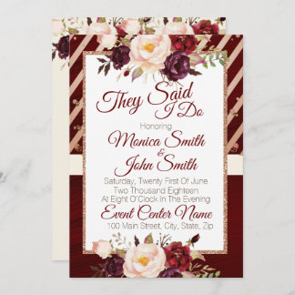 Invitación Boda floral de Marsala Burgandy