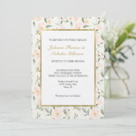Invitación Boda Floral de Melocotón