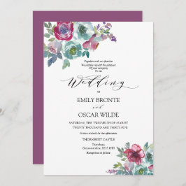 Invitación Boda floral de Mint y Mauve