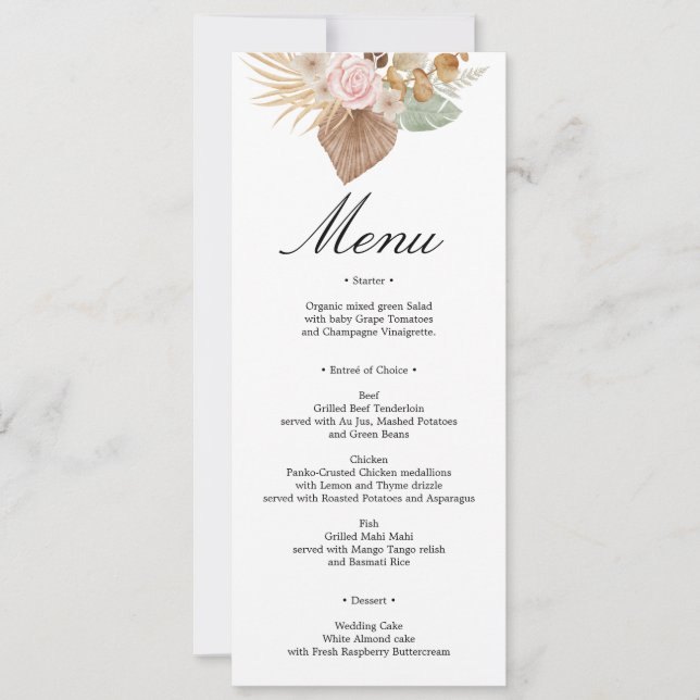 Invitación Boda floral de Moda bohemia (Anverso)