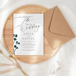 Invitación Boda floral de nieve en invierno