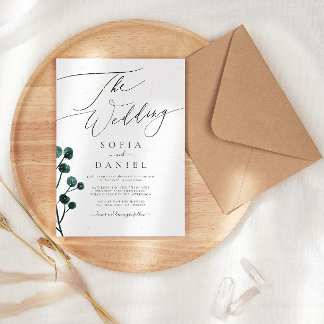 Invitación Boda floral de nieve en invierno