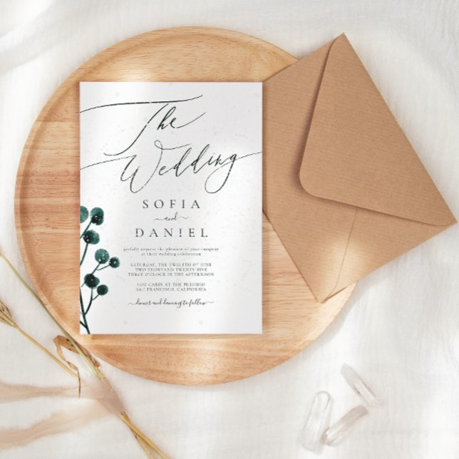 Invitación Boda floral de nieve en invierno (Subido por el creador)