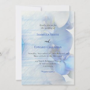 Invitación Boda floral de orquídea azul tropical moderna