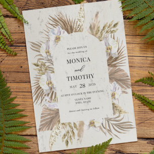 Invitación Boda floral de orquídea bohemio