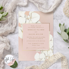 Invitación Boda floral de orquídea botánica de oro rosa