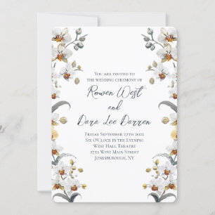 Invitación Boda Floral de orquídeas blancas