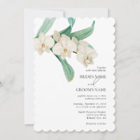 Boda floral de orquídeas blancas a la acuarela
