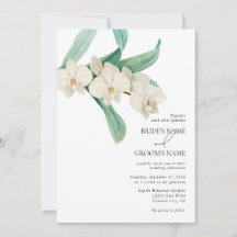 Boda floral de orquídeas blancas a la acuarela