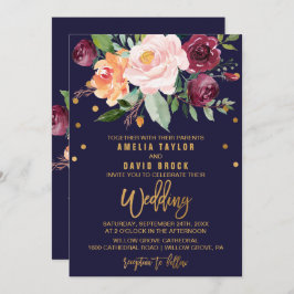 Invitación Boda floral de otoño