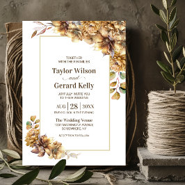 Invitación Boda floral de otoño