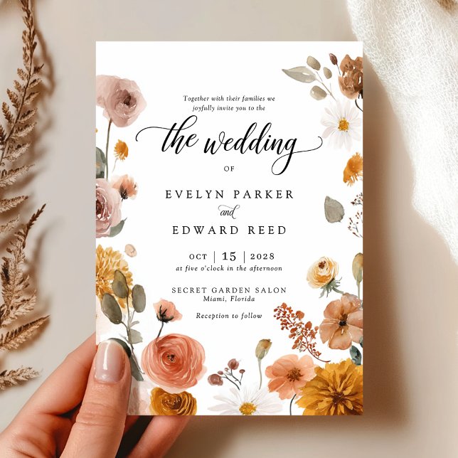 Invitación Boda floral de otoño (Subido por el creador)