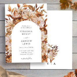 Invitación Boda floral de otoño