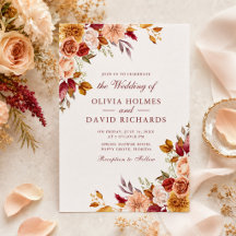Boda floral de otoño con naranja quemada y melocot