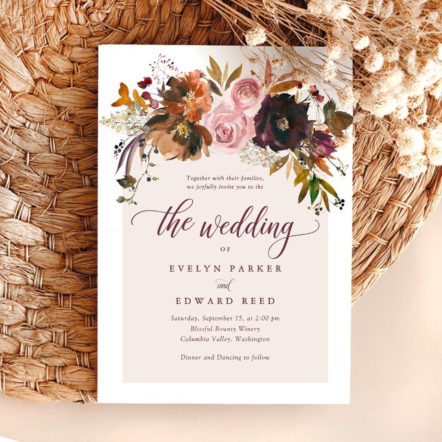 Invitación Boda floral de otoño de Bohemian (Subido por el creador)