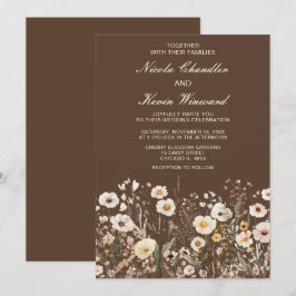 Invitación Boda Floral de otoño de flores silvestres