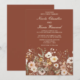Invitación Boda Floral de otoño de flores silvestres