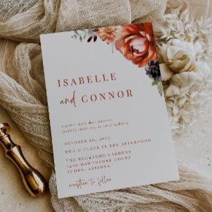 Invitación Boda Floral de otoño de Terra Cotta