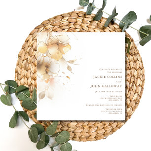 Invitación Boda Floral de Otoño Romántica y Elegante