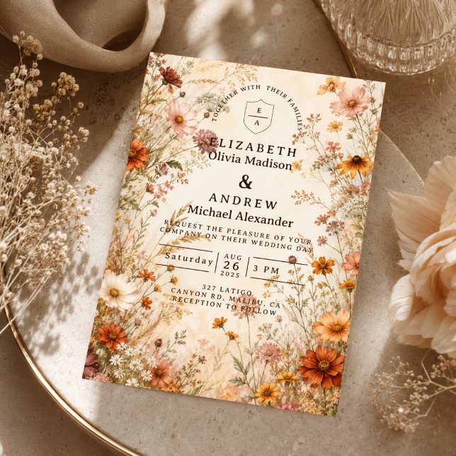 Invitación Boda floral de otoño romántico (Subido por el creador)