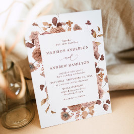 Invitación Boda floral de otoño romántico