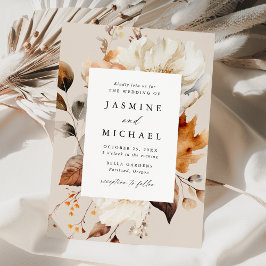 Invitación Boda Floral de Otoño Rústica