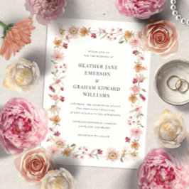 Invitación Boda Floral de Otoño Rústica