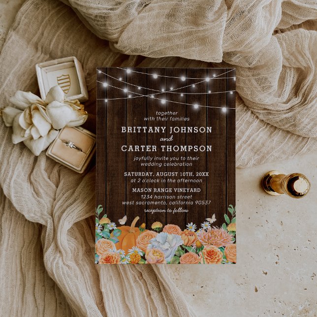 Invitación Boda floral de otoño rústico (Subido por el creador)