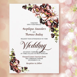 Invitación Boda floral de otoño rústico