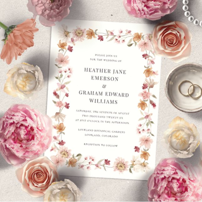 Invitación Boda floral de otoño rústico (Subido por el creador)