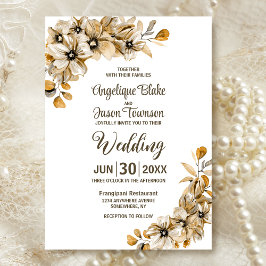 Invitación Boda floral de otoño rústico