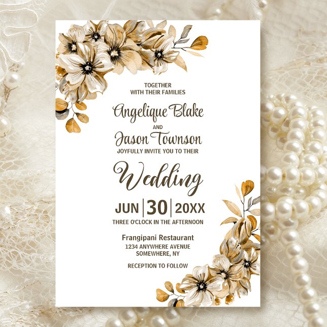 Invitación Boda floral de otoño rústico (Subido por el creador)